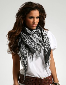 White Tee with Scarf 